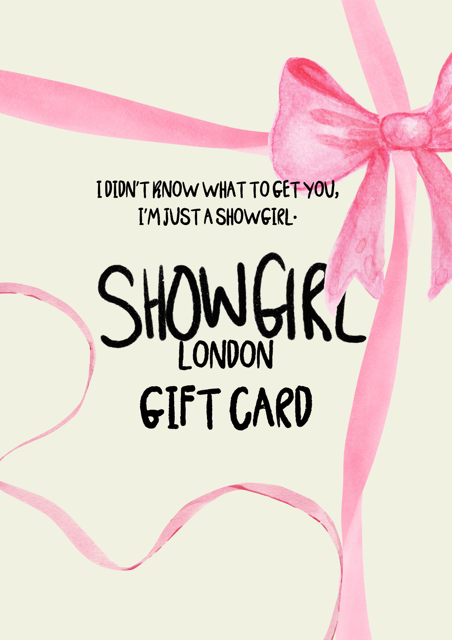 SHOWGIRL GIFT CARDS